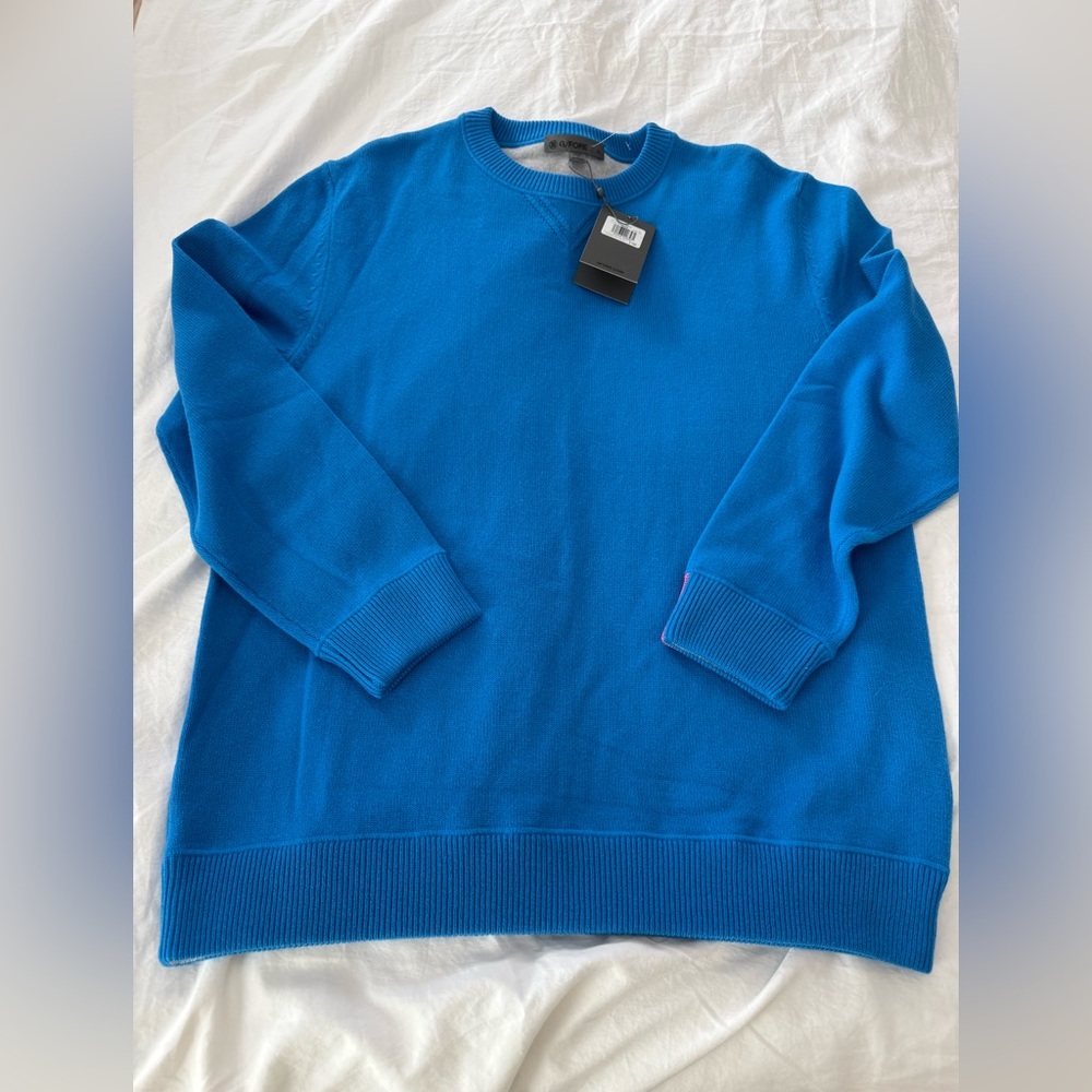 G/FORE Cashmere Crewneck Men's Blue Sweater NWT 0291